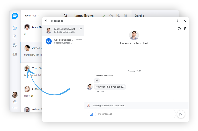 Интеграция чата Google Business Messages